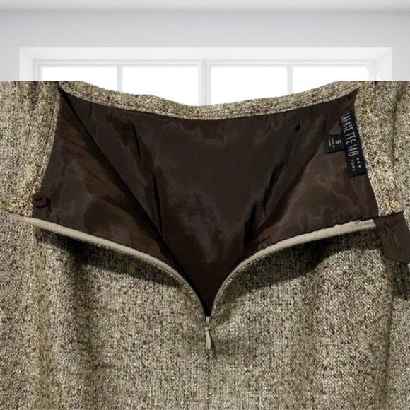 Lafayette 148 New York Size 16 Black Gold Sparkle Knit Pencil Skirt Career - Picture 6 of 9